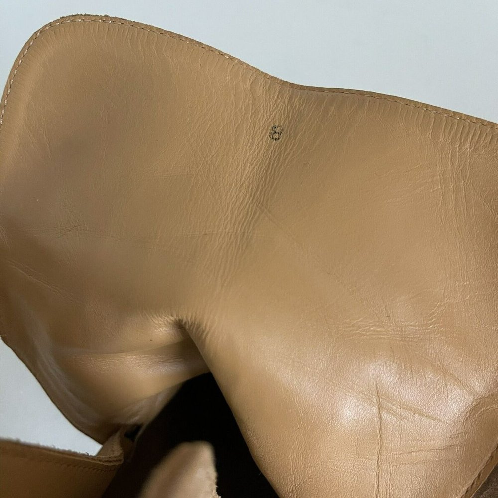 Tod's Suede Boot Bootie Buckle Womens Size 8 N Camel EUC - Picture 6 of 14